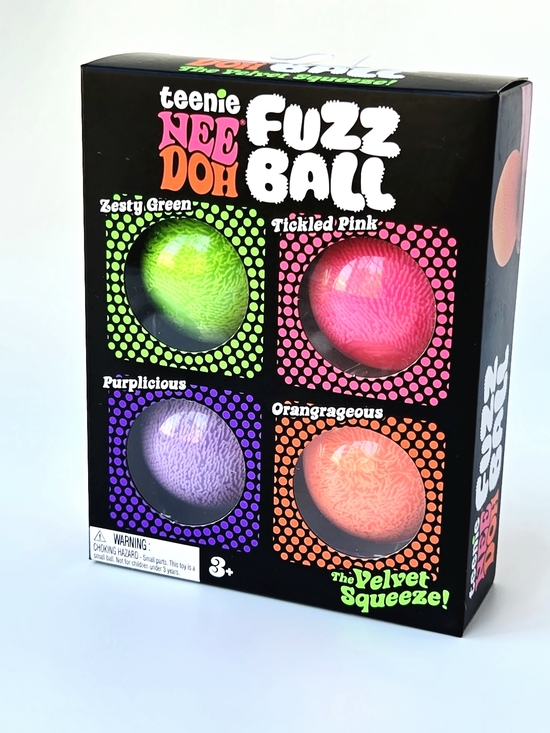 needoh Other - NeeDoh Teenie Fuzz Ball 4-Pack Velvet Squeeze Fidget Toy Set NIB Schylling